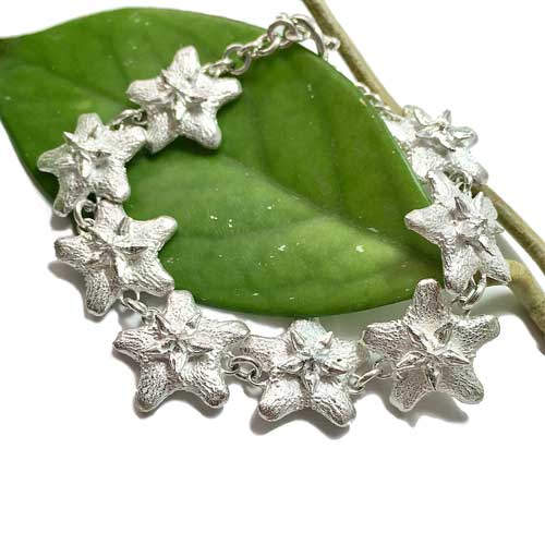 Hoya Flower bracelet on a hoya leaf