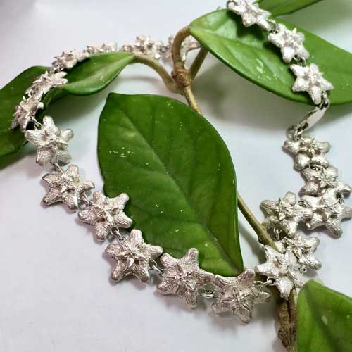 Sterling silver Hoya Flower necklace