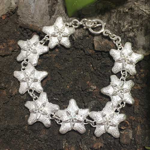 sterling silver Hoya Flower bracelet